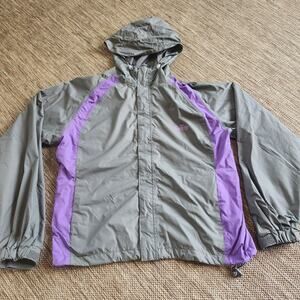 Coleman Jacket Womens Small/Medium Grey Windbreaker Nylon Coat Full Zip Hooded